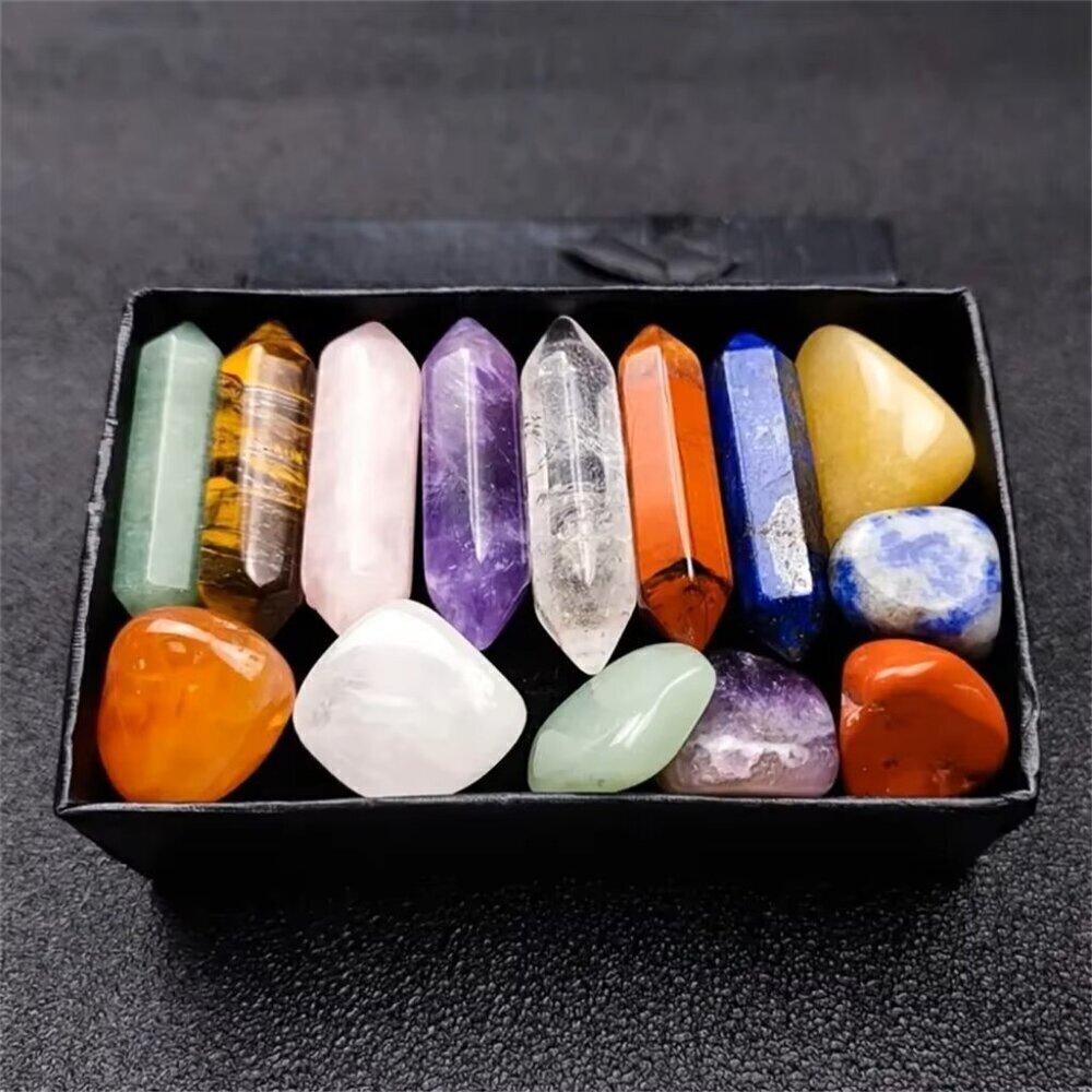 Healing Stones And Crystals Reiki Chakra Meditation Bedroom Décor 14 Pcs Set - Picture 2 of 6